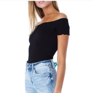 FP Moulin Ruched Smocked Off-The-Shoulder Cami